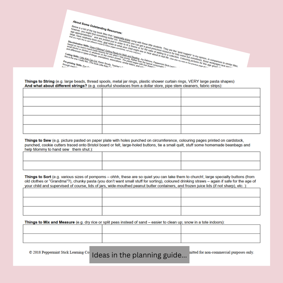 Sample Designing Home preschool guide