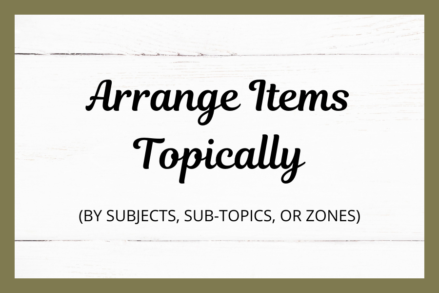 Arrange Items Topically